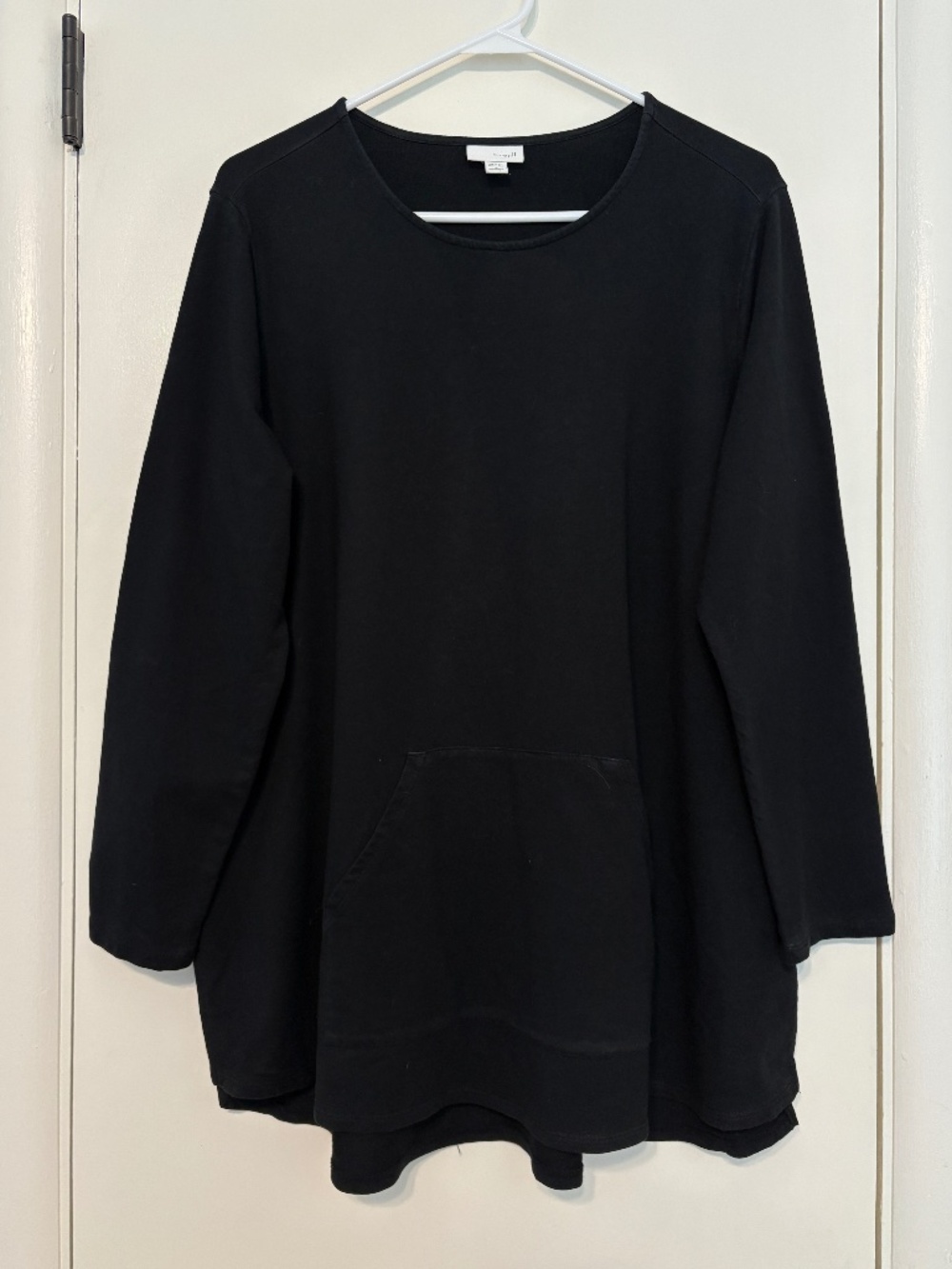 J. Jill Pure Jill Women Plus Pullover Tunic Shirt Top 1X Black Pocket Side-Slits
